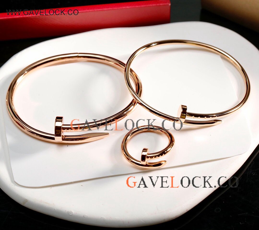 Gift set - AAA Copy Cartier Juste Un Clou 2-Bangle and Ring Rose Gold Model